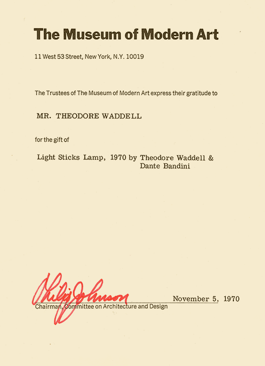 Museum of Modern Art letter